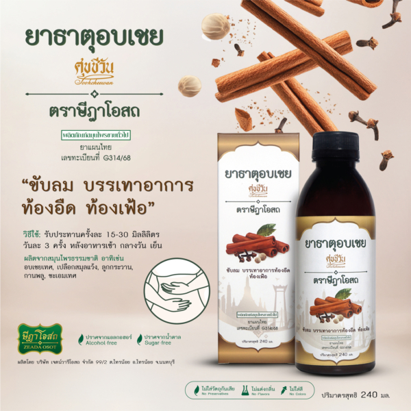 ยาธาตุอบเชยศุขชีวัน ตราษีฎาโอสถ 1 ยาธาตุอบเชยศุขชีวัน ตราษีฎาโอสถ 1